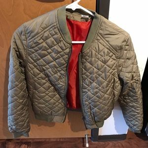 Green Quilted Bomber
